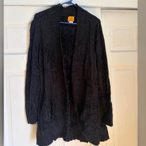 Women’s cozy black tunic cardigan